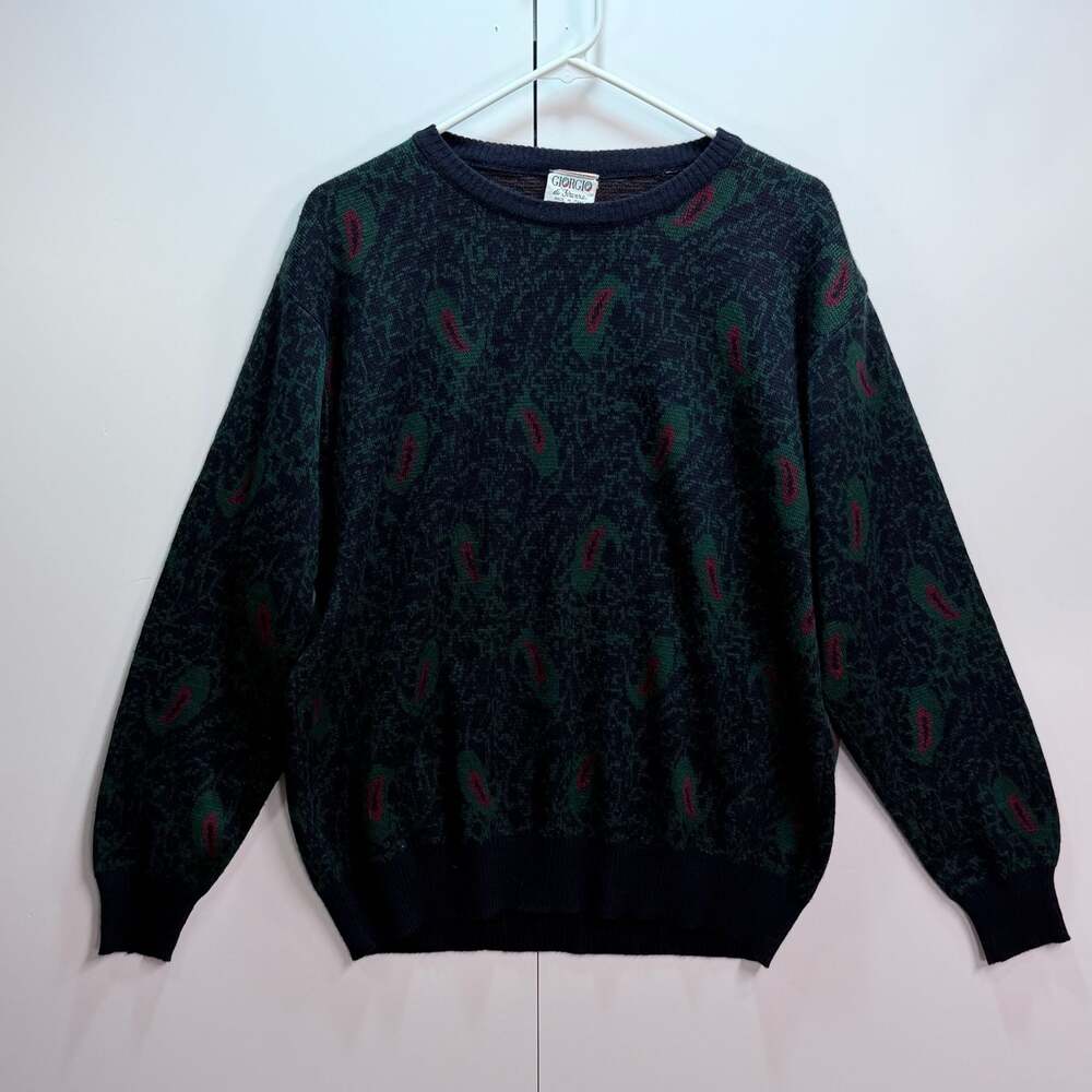 Vintage Giorgio di Firenze Paisley Pattern Crewneck Sweater Made in Italy
